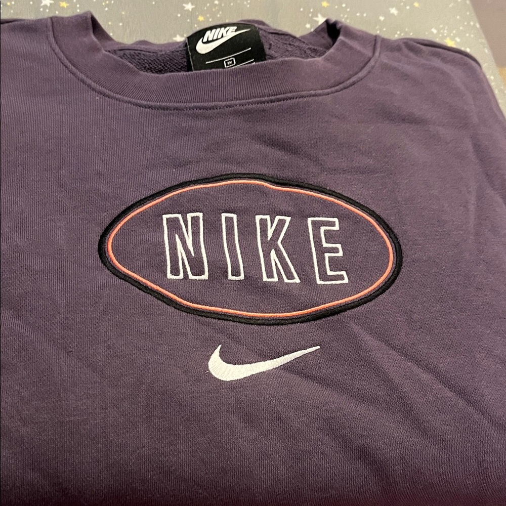 Nike Logo Purple Crewneck
